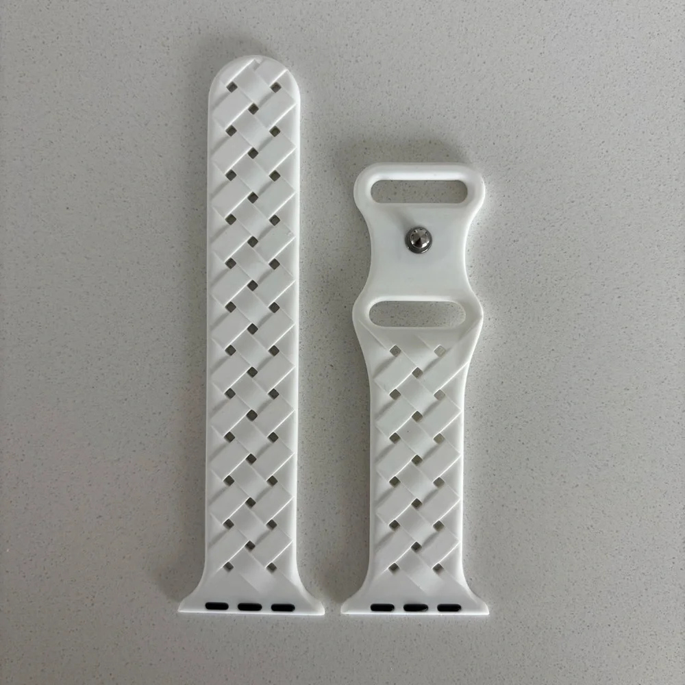 38/40/41 MM white woven Apple Watch silicone band